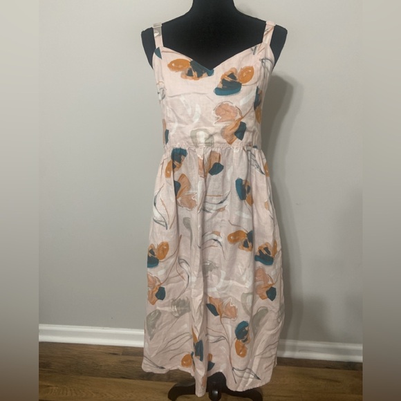 Rachel Zoe 100% Linen Floral Sleeveless Maxi Dress, Size 12 - Picture 1 of 3
